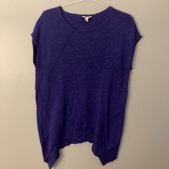 Eileen Fisher Blue Organic Linen Cotton Blend Shirt Sleeveless Size XS - Picture 1 of 7